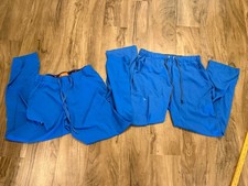 Koi Basics Scrubs Pants Nurse Women's Small Petite Stretch Blue Pocket Lot Of 2