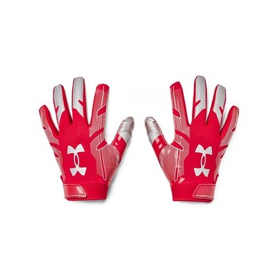 Red Metallic Silver Sport Activity Gloves Adjustable Fit 3D Print TurfGear