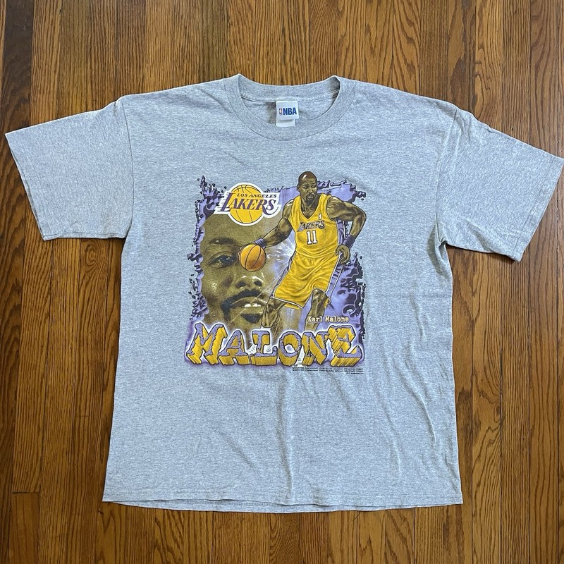 Rare Vintage 2003 Karl Malone Lakers T Shirt Mens Size XL