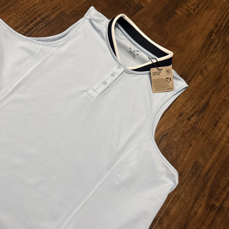 Nuevo con etiquetas Top de golf Puma Range Piqué sin mangas azul plateado cielo 623915 para mujer XXL. A6 Foto 3 de 4