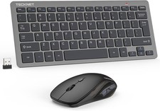 Wireless Keyboard and Mouse Combo, Mini Cordless Computer Keyboard and Mouse ...