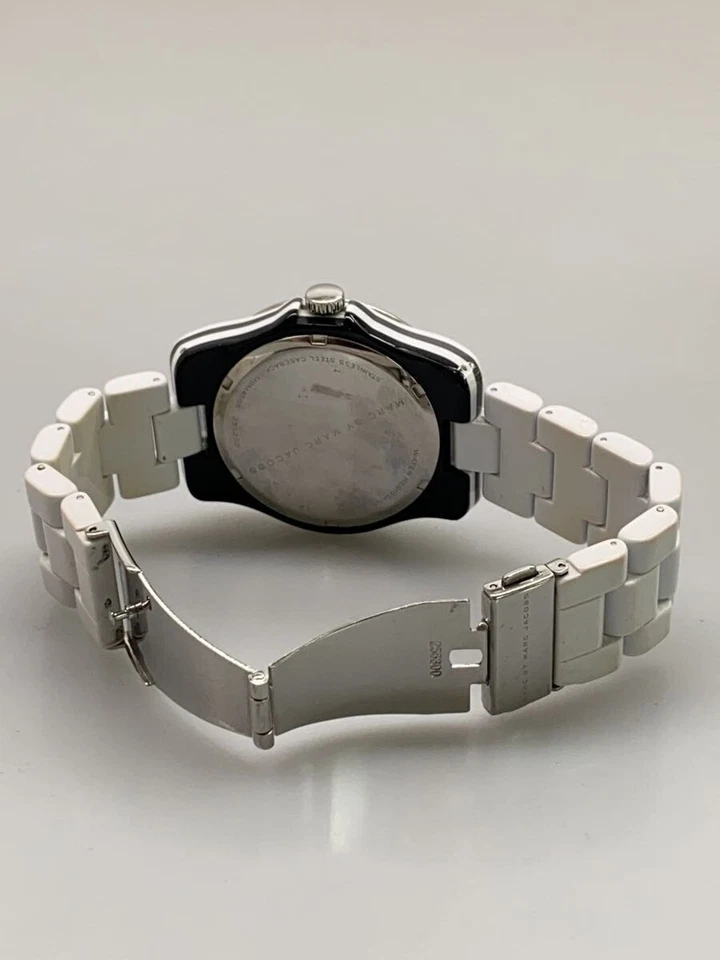 Reloj MARC BY MARC JACOBS MBM4565 Cuarzo Analógico Blanco Acero Inoxidable Excelente Foto 4 de 4