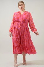 SUGARLIPS CURVE “Carolina Reaper” Kristen Tiered Midi Dress Size 3XL