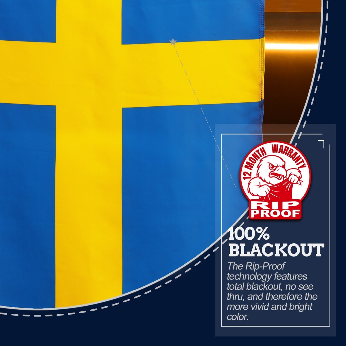 Anley Schweden-Flagge 90x150 Cm – Reißfest, 3-lagig, Lebendige Farben, Mit Ösen, Für Draußen