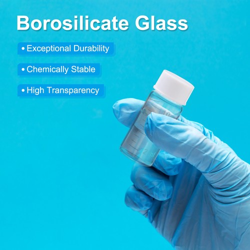 5 Pcs 40ml Clear Glass Vials with White Screw Caps, Sealed Bottles with Scale - Afbeelding 4 van 6