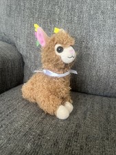 Frankford Baby Llama 7  Brown Alpaca Plush Multicolored Ears Stuffed Animal Toy
