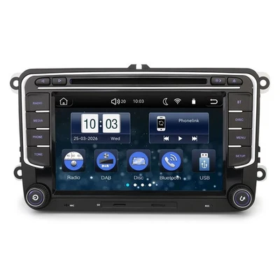 7" GPS Autoradio CarPlay CD DAB+ pour VW T5 Caddy Tiguan Golf 5/6 Passat B6 Polo - Photo 1/4