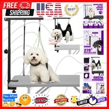 Dog Grooming Arm - 32" Dog Grooming Table Arm with Clamp and Post, Loop Noose...