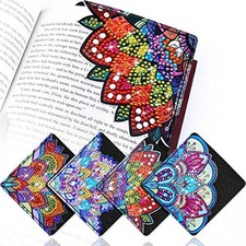 Bsresin Diamond Art Bookmarks, 4 Pcs Cute Diamond Art Bookmarks For Bo