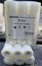 Wevac 8”x16’ Vacuum Seal Rolls New Sealed Qty. 12 Rolls