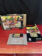 Marvel Super Heroes: War of the Gems Nintendo SNES With Box And Instruction Man.
