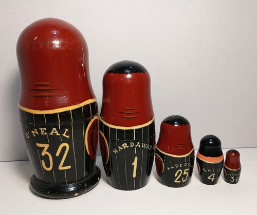 Orlando Magic Basketball Team Russian Nesting Doll Set of 5 1990s NBA Matryoshka - Picture 2 of 11