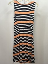 Merona Sleeveless Salmon/black/ White Dress, Size Small, Petites.  2T