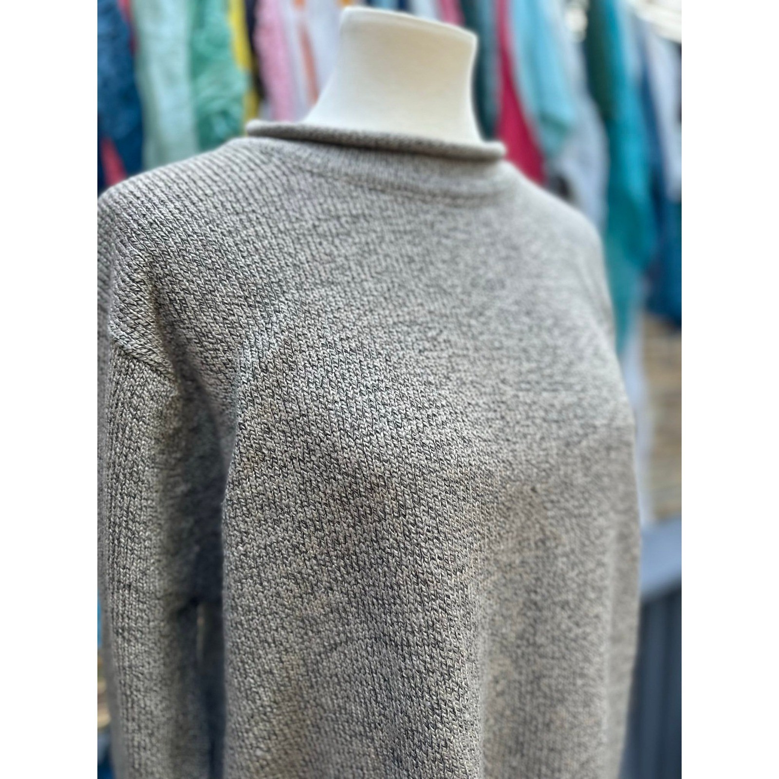 Vintage 80s Basic Editions Gray Knit Sweater Made… - image 2