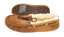 UGG Dakota Womens Size 6 Suede Sheepskin Slippers Tobacco 5612 Slip On EUC
