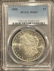 1898 P Morgan Silver Dollar PCGS MS63 Frosty Luster Recently Graded Free S/H