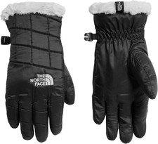 The North Face Mossbud Swirl Fleece Gloves Black Girl's Small Quilted Gorpcore