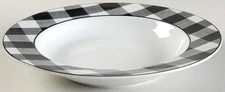 Studio Nova Buffalo Plaid Black and White Rimmed Soup Bowl 671342