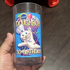 Pillsbury Doughboy 30th Birthday Commemorative Clear Cup Tumbler Oct 1995