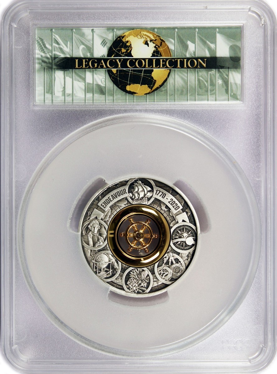 2020 $2 AUD 2 oz Australian Endeavour Coin Silver PCGS MS70