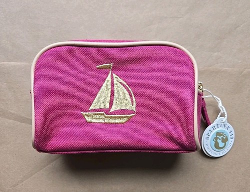 SPARTINA 449 Daufuskie Island Pink Reisetasche Gold Segelboot Neu mit Etikett NEU