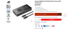 80Gbps M.2 NVMe SSD Enclosure with Cooling Fan - Anyoyo TB502 Pro