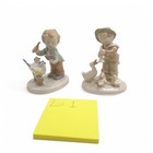 Grafenthal (Llippelsdorf) Porcelain Figures Boy  w/Birds +Musician w/Birds Lot 1