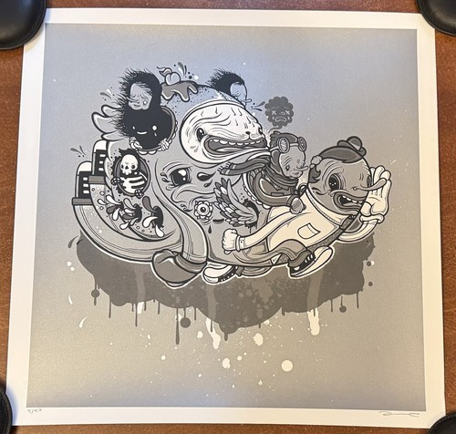Drew Millward Warn The Town Metallic Art Poster Print #/50 Screenprint from 2010