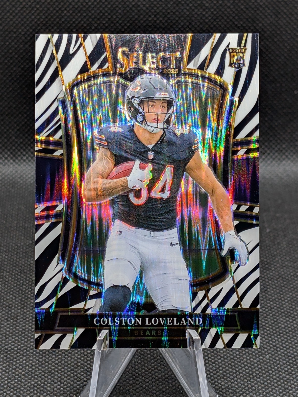 2025 Select Premier Level Colston Loveland #172 Zebra Shock Prizm (RC) Case Hit