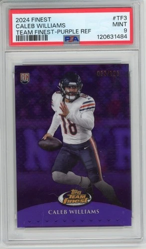 2024 Topps Finest Team Finest Caleb Williams TF-3 Purple Refractor #55/125 PSA 9