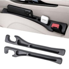 Car Seat Gap Filler Organizer 2 Pcs Black Flexible Universal Console Blocker