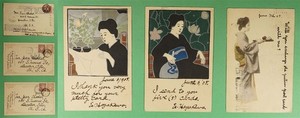 DR WHO 1905 JAPAN 3 POSTCARDS TO USA R86001