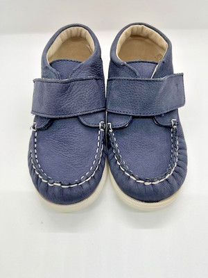 Jacadi Boys High Top Boat Shoes w/ Strap Closure Size 7.5, 24-36 mo, 5.8 in long
