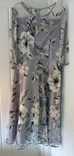 Ladies NEW Grey Calf Length Floral Dress, With Lace Overlay, Size M by Floryday
