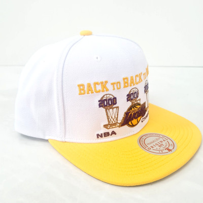 Mitchell & Ness LA Lakers Champs 00-02 weiß gelb verstellbar Snapback Cap neu...