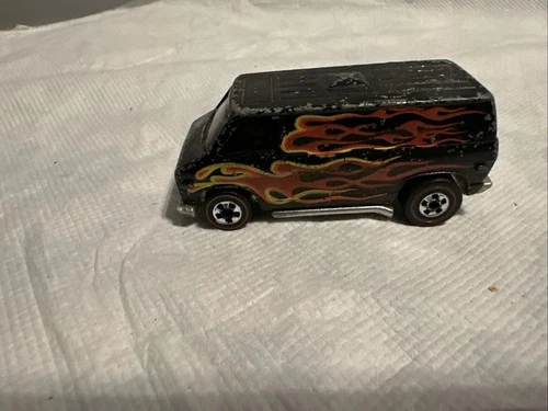 Hot Wheels Redline Chevrolet Super Van W/Flames 1974 Black Hong Kong