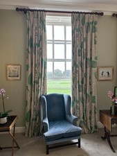 Christopher Farr Carnival blackout Linen Curtains, 1 Pair, custom made 