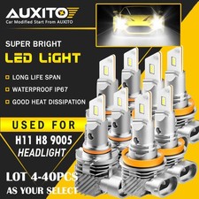 4-40X AUXITO H11 9005 LED Headlight Bulb Hi/Lo for Chevy Silverado 1500 07-15 ED