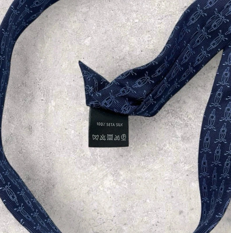 Corbata de seda Z ZEGNA ITALIA XL alce azul marino con:2,5" usada en excelente estado Foto 4 de 4