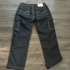 True Religion Men's Black Cargo Denim Jeans 34 Straight Fit Flat Front Pockets — photo 2