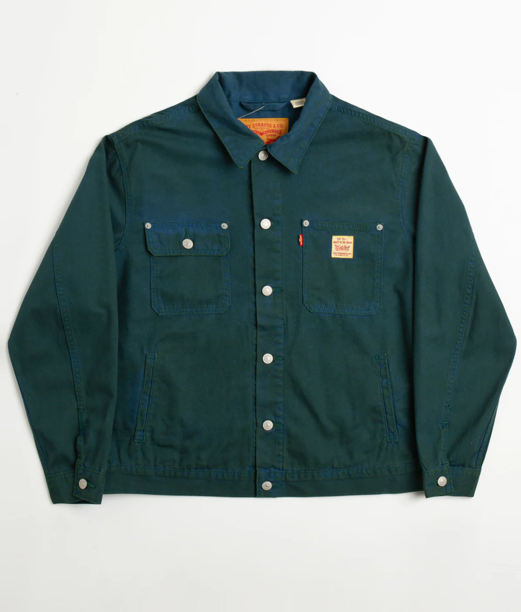 NWT Levi's Men's Workwear Sunrise Trucker Jacket XXL Teal Relaxed