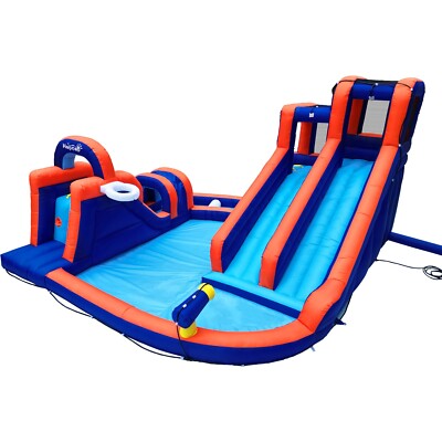 Hapcap Inflatable Water Slide,Obstacle Course Bounce House with Blower,13' x 13'
