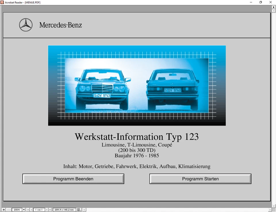Original Mercedes Benz W123, WIS, Werkstatthandbuch, Reparaturhandbuch auf CD - Bild 4 von 4
