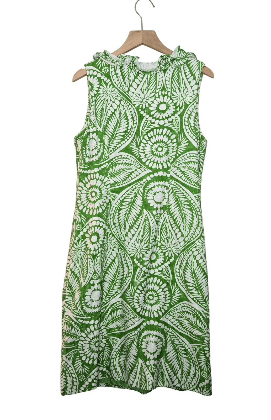 Abito Kate Spade Bonnie verde zucchero bianco floreale senza maniche vacanze estate Spri