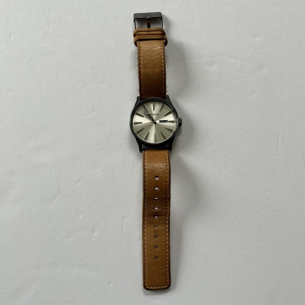 Nixon Watch Never Be Late Sentry Leather SS Men's Adjustable Nixon Watch Never Be Late Sentry Leather SS Men's Adjustable
