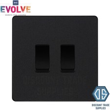 BG Evolve Matt Black Screwless Switches & Sockets Black Inserts Full Range