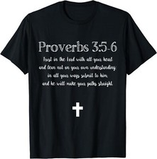 Proverbs 3:5-6 Bible Verse Scripture Christian Gift Idea T-Shirt