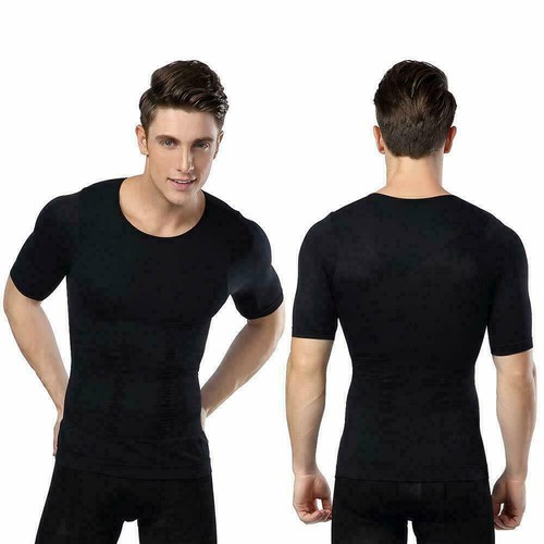 Men's Compression Vest T-Shirt Moobs Slimming Tummy Control Body Shaper Tanktop - Bild 10 von 23