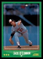 1988 Score Jack O'Connor #434 Baltimore Orioles