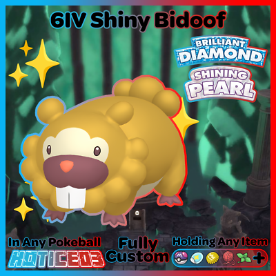 Shiny BIDOOF 6IV  Pokemon Brilliant DIAMOND and Shining PEARL lv1  +MasterBall | eBay
